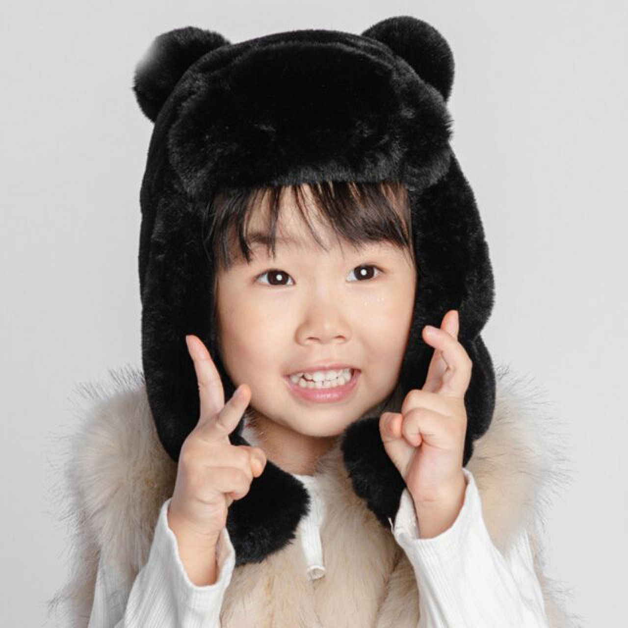 CoCopeaunt HT2847 Cute Ear Fleece Russian Hat Kids Solid Earflap Cap