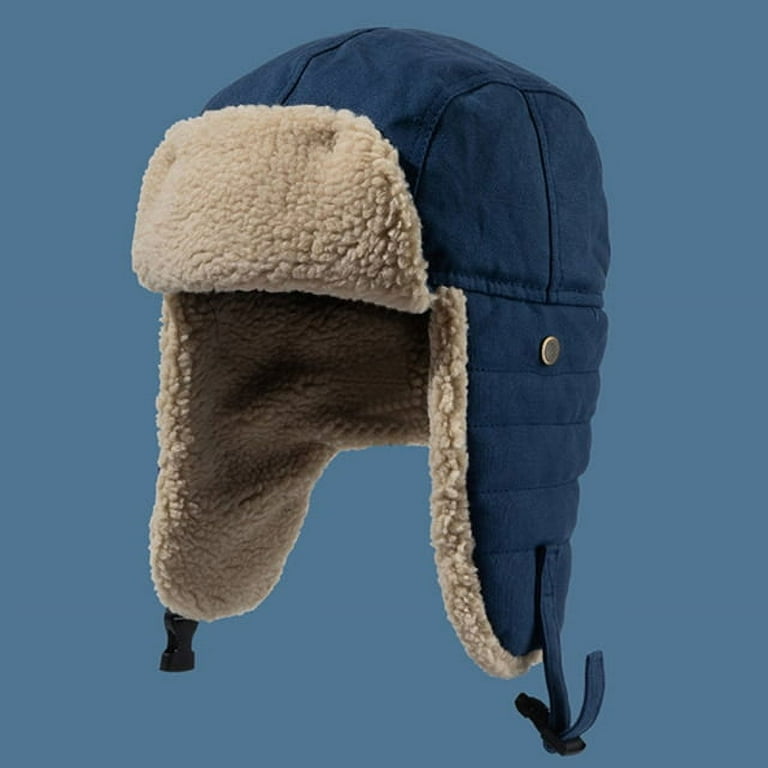 CoCopeaunt HT533 Classic Solid Winter Hat for Men Women Unisex Black  Earflap Hat Cap Russian Fur Hat Ushanka Bomber Hat Men Women Bomber 