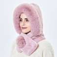 thumbnail image 1 of CoCopeaunt Hat Woman Autumn Winter Warm Scarf Plush Scarf One-Piece Hoodie, Ear Protection Windproof Riding Lei Feng Hat, 1 of 6