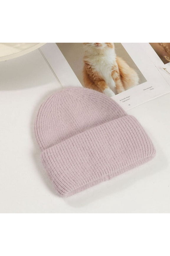 Hats, Women’S Autumn, Winter, And Korean Knit Hats Go With Everything, With Thick, Angora Wool Hats
