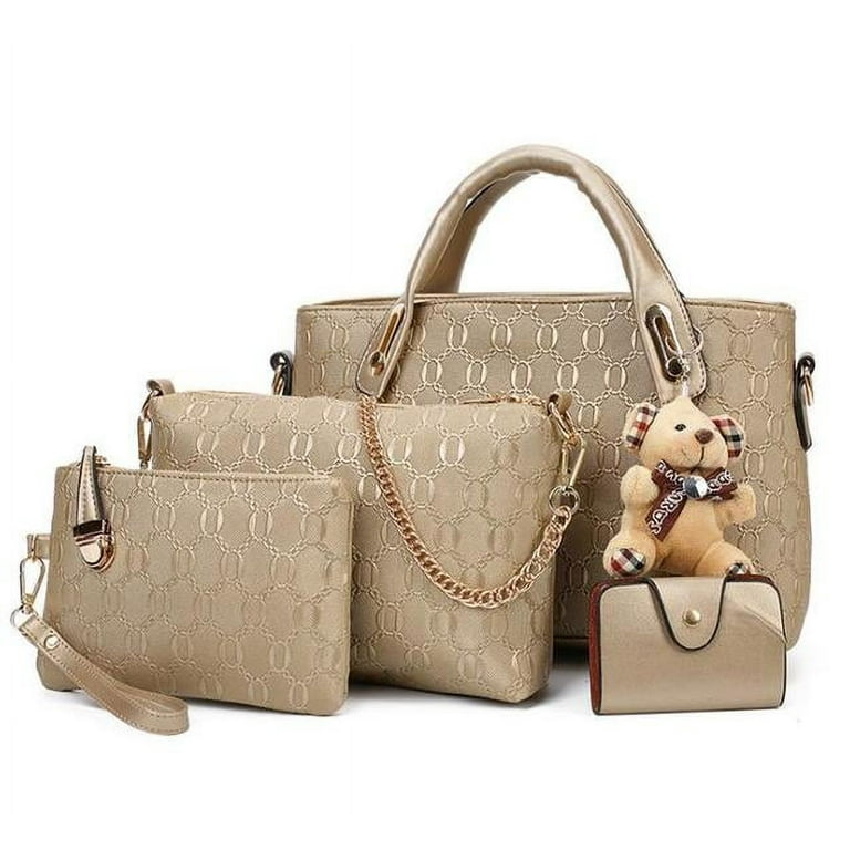 CoCopeaunt High Quality Women Bag 4 Set Handbags Pu Leather Fashion Designer Handbag Shoulder Bag Black Vintage Female Messenger Bag Tote