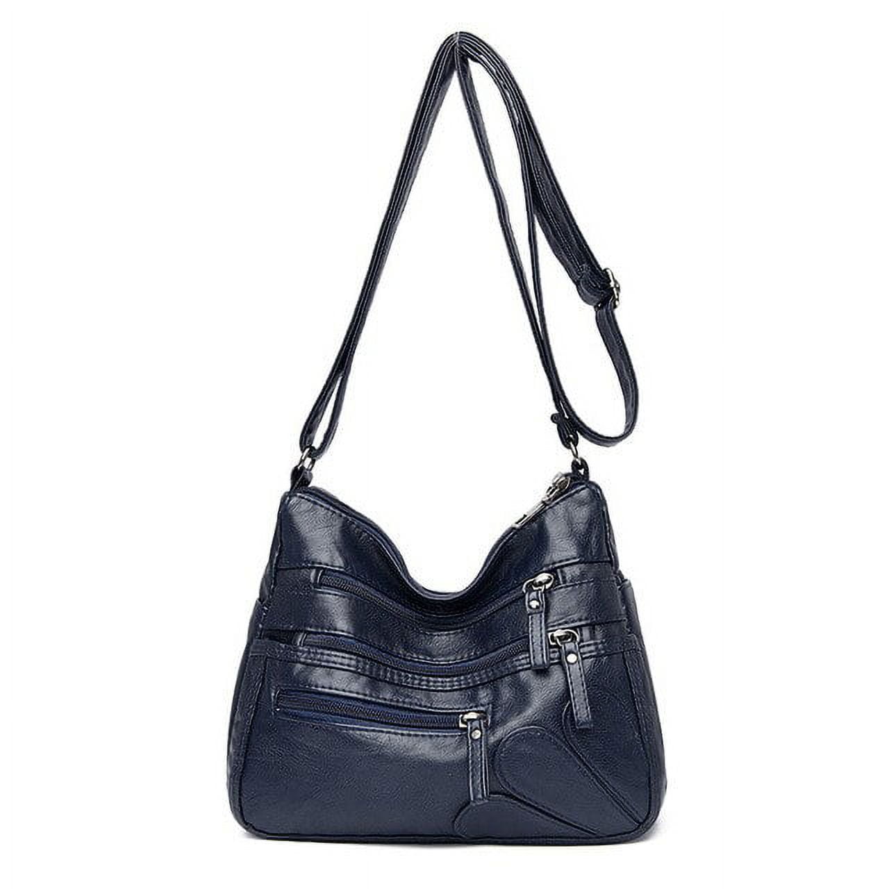 Stone Mountain Black Leather Handbag Shoulder Bag Purse - $28