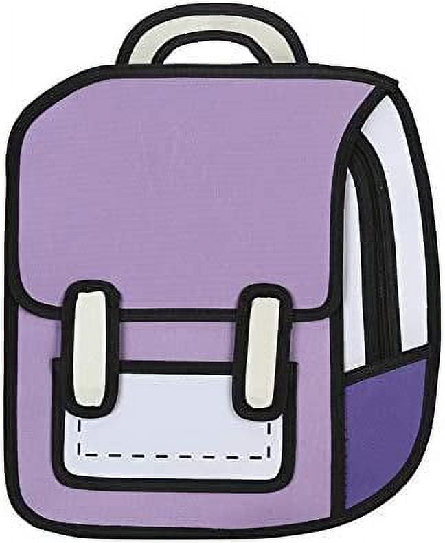 Aobiono Kawaii Backpack Cute Cartoon 3D Jump Style 2D Drawing from Comic  Paper Anime Bookbag School Supplies Fun Daypack (Red)
