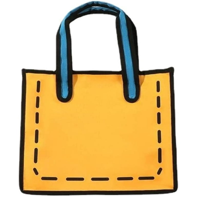 Cartoon Pattern Canvas Tote Bag, Kawaii Shoulder Bag, Cute Cartoon Design  Handbag
