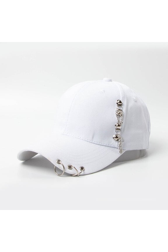 Korean Version Of Individual Willow Nail Chain Baseball Cap, Three-ring Curved Brim Cap, Sun Shield Hat In Spring And Summer
