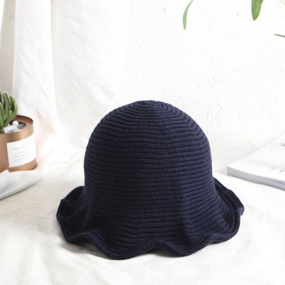 CoCopeaunt Lazy Wind Wool Knit Fisherman’S Hat Autumn And Winter Thick Warm Wool Hat, Female Japanese Art Hat Basin Hat