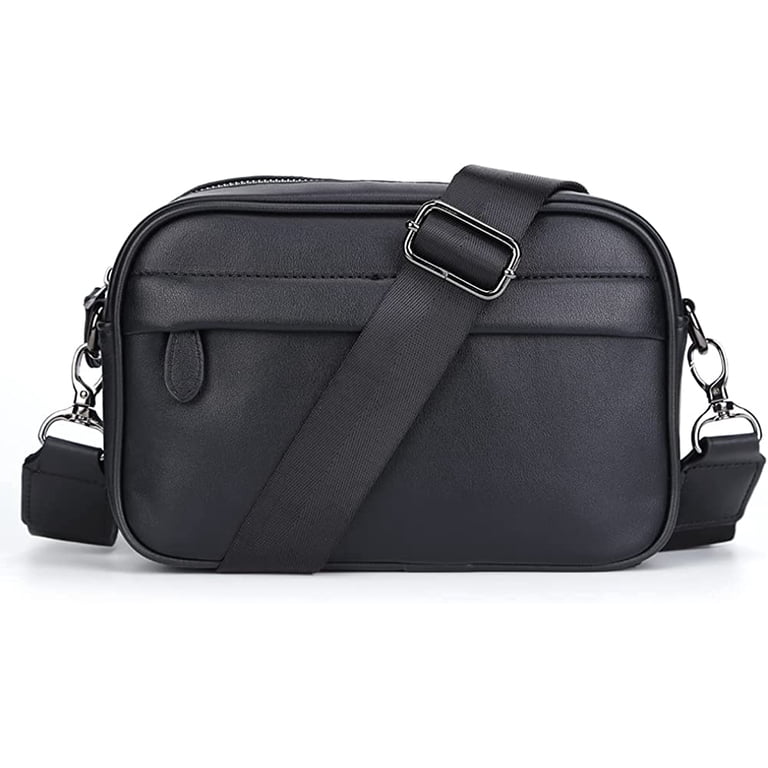 CoCopeaunt Leather Crossbody Bag for Men Women Muiti-pocket Side