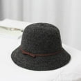 thumbnail image 1 of CoCopeaunt New Autumn And Winter Wool Top Hat, Matching Wool Round Top Hat Bow Basin Hat, 1 of 6
