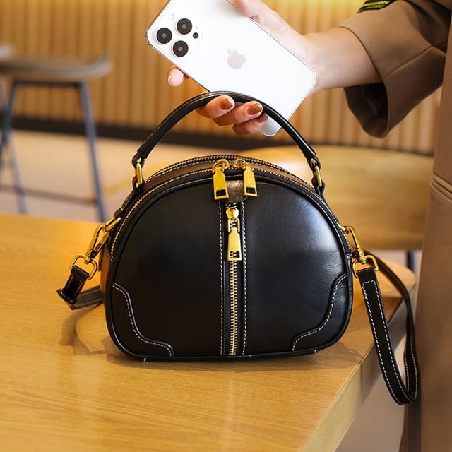 Genuine Cow Leather Flap Bag Retro Elegant Cross-body Designer Bag