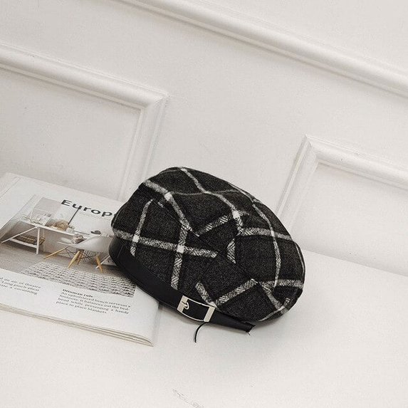 CoCopeaunt Plaid Berets Women’S Fall And Winter Casual Tweeds Bud Hats Vintage British Thermal Painter’S Hat