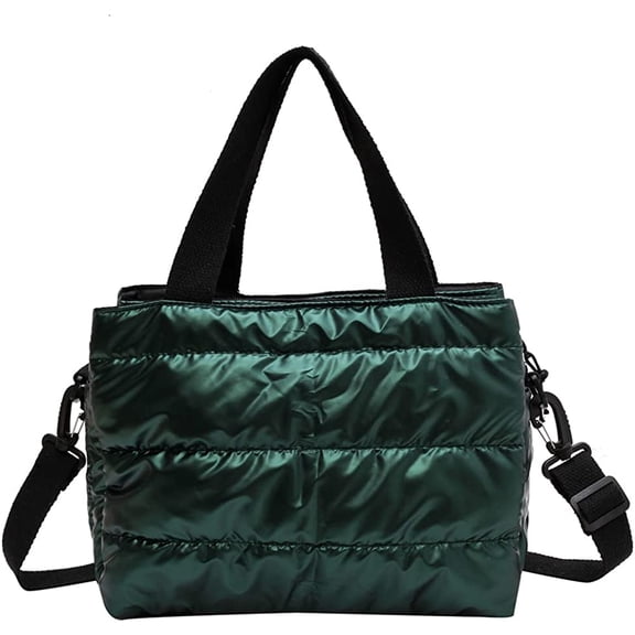 CoCopeaunt Puffer Tote Bag for Women Quilted Puffy Handbag Lightweight Winter Down Cotton Padded Shoulder Bag Down Padding
