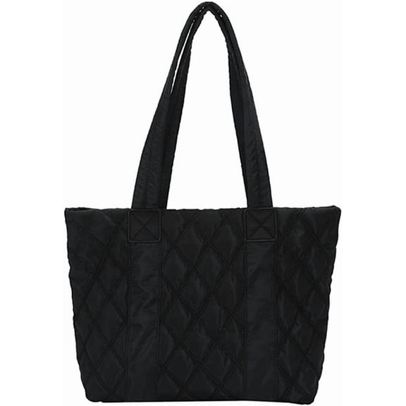 CoCopeaunt Quilted Tote Bags for Women Lightweight Puffer Padding Shoulder Bag Large Nylon Tote Handbag Zipper Closure