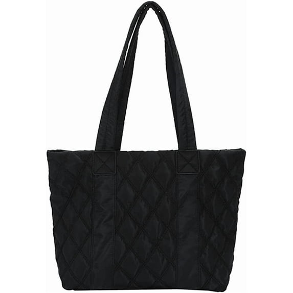 CoCopeaunt Quilted Tote Bags for Women Lightweight Puffer Padding Shoulder Bag Large Nylon Tote Handbag Zipper Closure