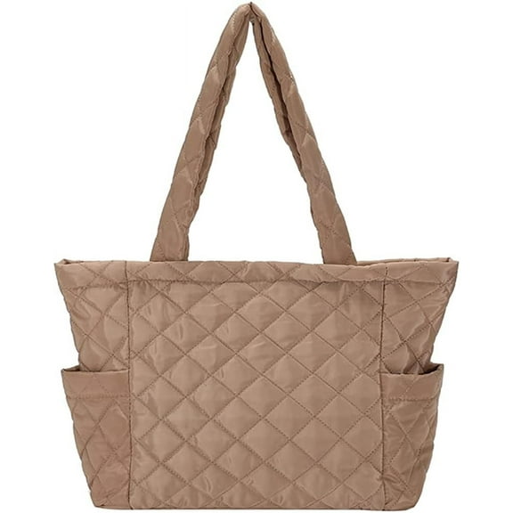 CoCopeaunt Quilted Tote Bags for Women Lightweight Puffer Padding Shoulder Bag Large Nylon Tote Handbag Zipper Closure