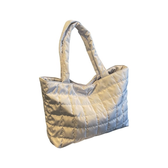 CoCopeaunt Quilted Tote Bags for Women Lightweight Puffer Padding Shoulder Bag Large Nylon Tote Handbag Zipper Closure