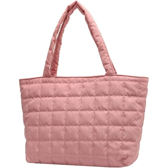 CoCopeaunt Quilted Tote Bags for Women Lightweight Puffer Padding Shoulder Bag Large Nylon Tote Handbag Zipper Closure