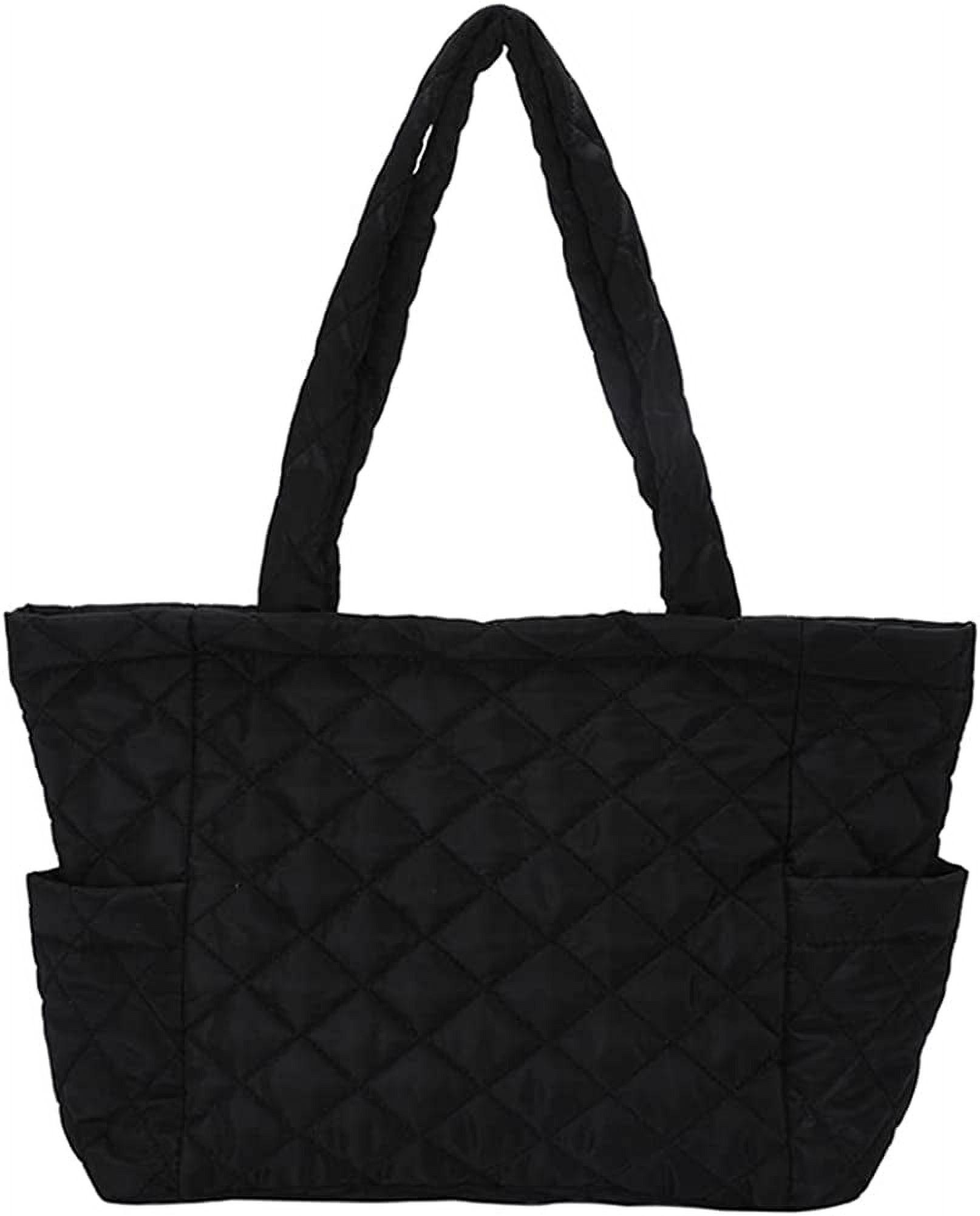 CoCopeaunt Quilted Tote Bags for Women Lightweight Puffer Padding Shoulder Bag Large Nylon Tote Handbag Zipper Closure