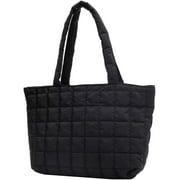 Quilted Tote Bags for Women Lightweight Puffer Padding Shoulder Bag Large Nylon Tote Handbag Zipper Closure