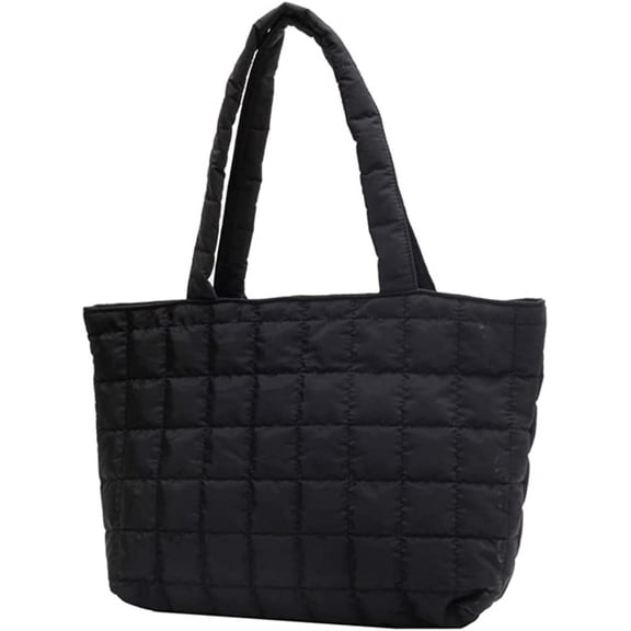 CoCopeaunt Quilted Tote Bags for Women Lightweight Puffer Padding Shoulder Bag Large Nylon Tote Handbag Zipper Closure