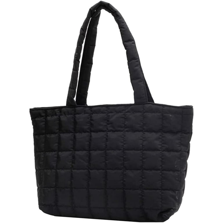 Cocopeaunt Puffer Tote Bag for Women Quilted Padded Handbag Puffy Tote Purse Lightweight Down Padding Crossbody Bag Puffer Bag, Adult Unisex, Size
