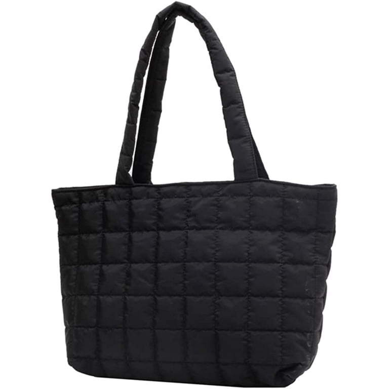CoCopeaunt Quilted Tote Bags for Women Lightweight Puffer Padding Shoulder Bag Large Nylon Tote Handbag Zipper Closure