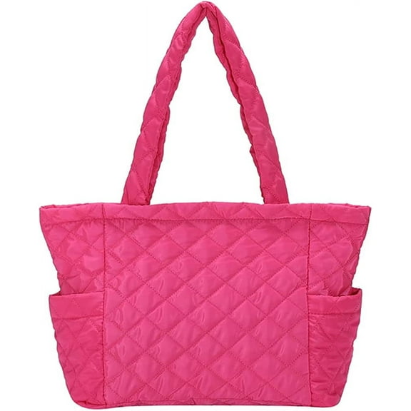 CoCopeaunt Quilted Tote Bags for Women Lightweight Puffer Padding Shoulder Bag Large Nylon Tote Handbag Zipper Closure