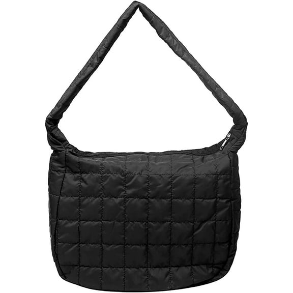 CoCopeaunt Quilted Tote Bags for Women Lightweight Quilted Padding Shoulder Bag Down Cotton Padded Large Tote Bags Lattice