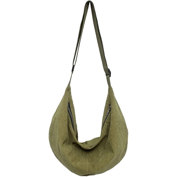 CoCopeaunt Retro Corduroy Hobo Shoulder Bag for Women Men Fashion Large Light Canvas Crossbody Bag