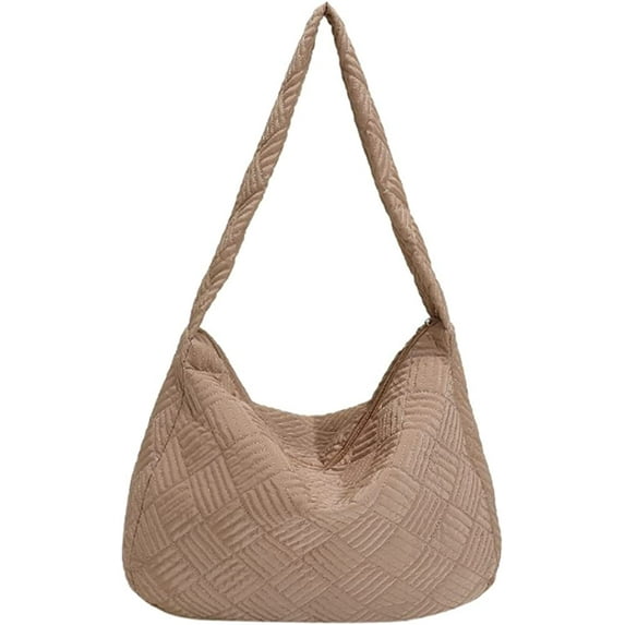 CoCopeaunt Retro Cotton Hobo Handbag for Women Girls Down Nylon Shoulder Bag Casual Tote