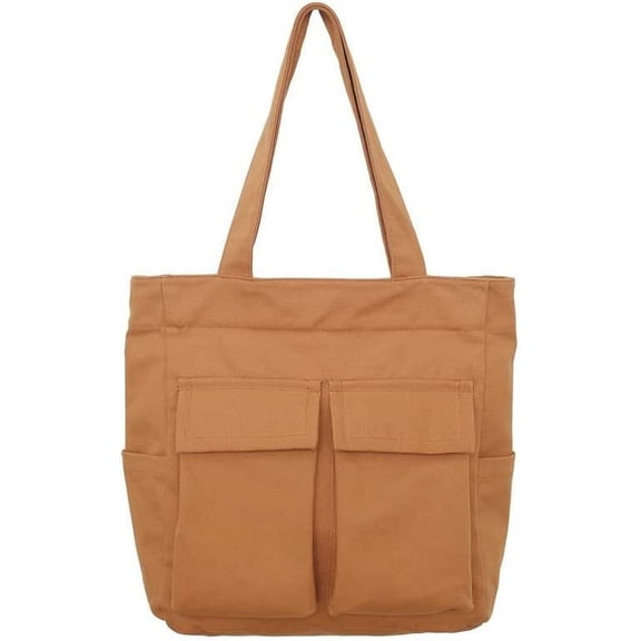 CoCopeaunt Retro Trendy Hobo Bag for Women Men Teen Multipocket Canvas Shoulder Bag Satchel