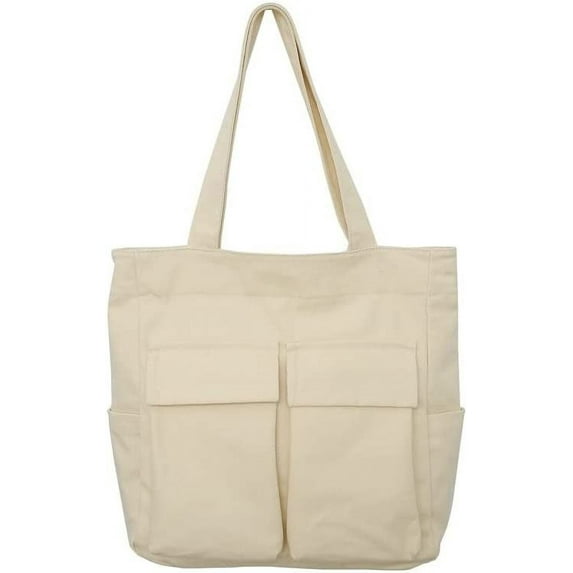 CoCopeaunt Retro Trendy Hobo Bag for Women Men Teen Multipocket Canvas Shoulder Bag Satchel