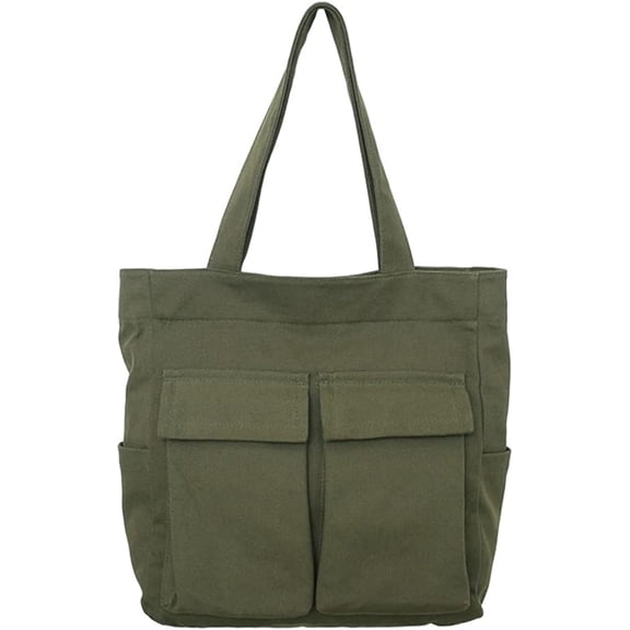 CoCopeaunt Retro Trendy Hobo Bag for Women Men Teen Multipocket Canvas Shoulder Bag Satchel