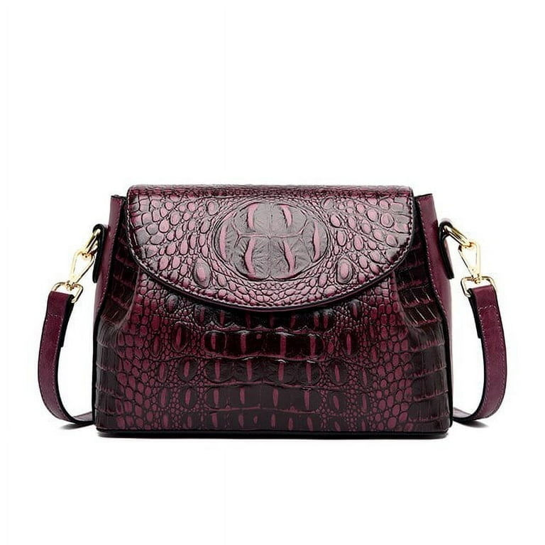 CoCopeaunt Shoulder Bags for Women Head Layer Cowhide Crocodile Pattern Bag Female Designer Old Lady Mother Gift Crossbody Bag Vintage Tote Walmart