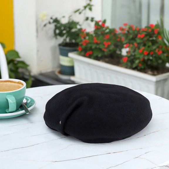 CoCopeaunt Solid Colored Wool, Rivet Hats, Women’s Autumn And Winter Thickening, Warm Berets, Vintage Painter’S Hats