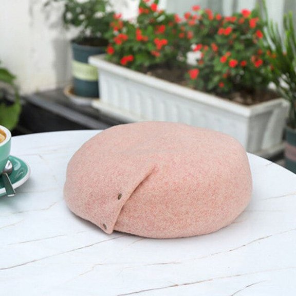 CoCopeaunt Solid Colored Wool, Rivet Hats, Women’s Autumn And Winter Thickening, Warm Berets, Vintage Painter’S Hats