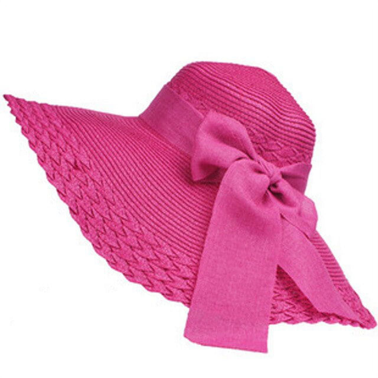 2023 Summer Hats for Women Wide Bongrace Women Straw Beach Hat Little Girl  Sun Cap Foldable Ladies Hats (Pink-c#c45, One Size)