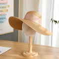 thumbnail image 1 of CoCopeaunt Summer Big-Brimmed Beach Resort Sun Hat, Hand-Knitted Fashionable Straw Hat Woman Bow Tie With Fishermans Hat, 1 of 6