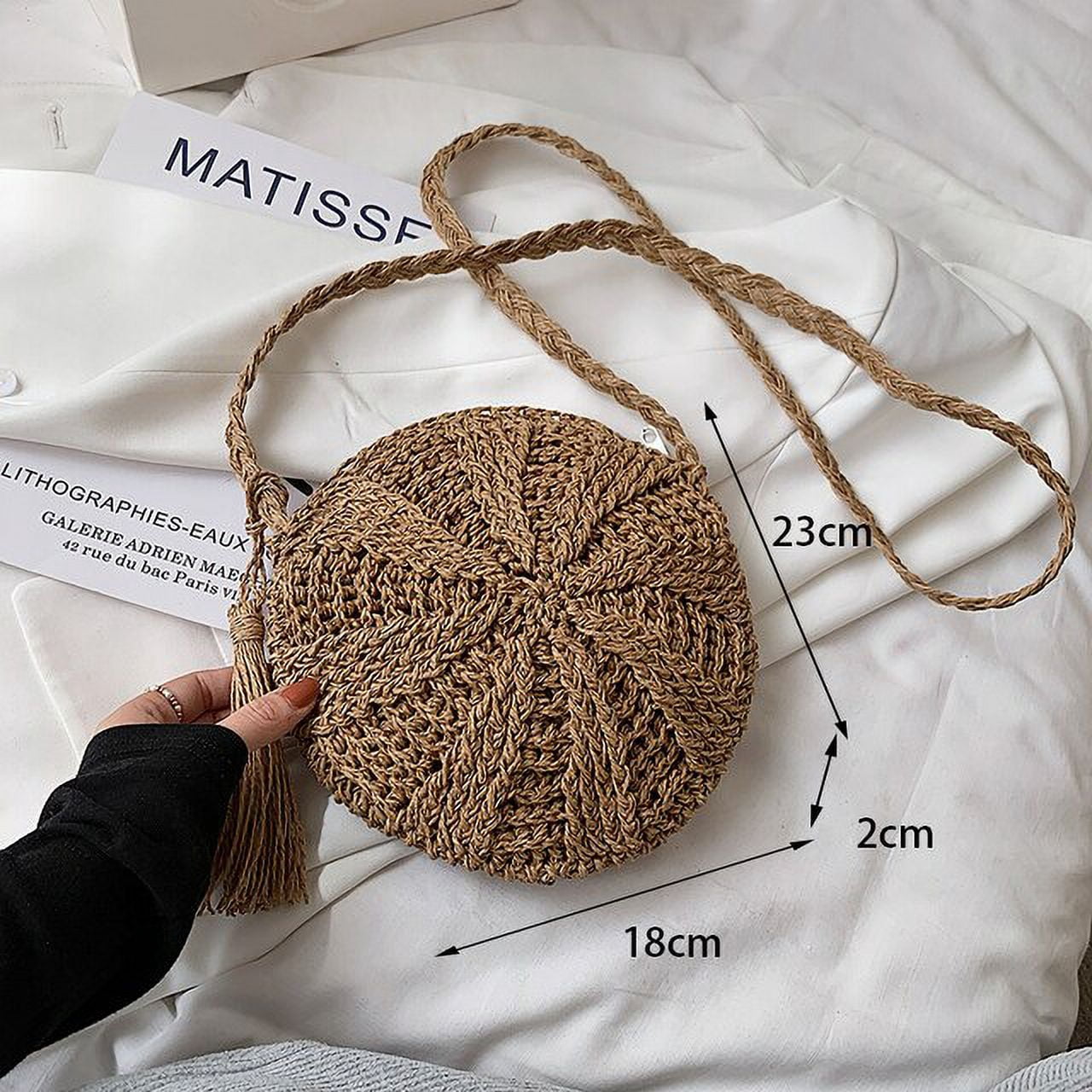 Bototack Small Straw Crossbody Bag - Handmade Woven Boho Purse For Women, Summer Beach Vacation Bag - View #10