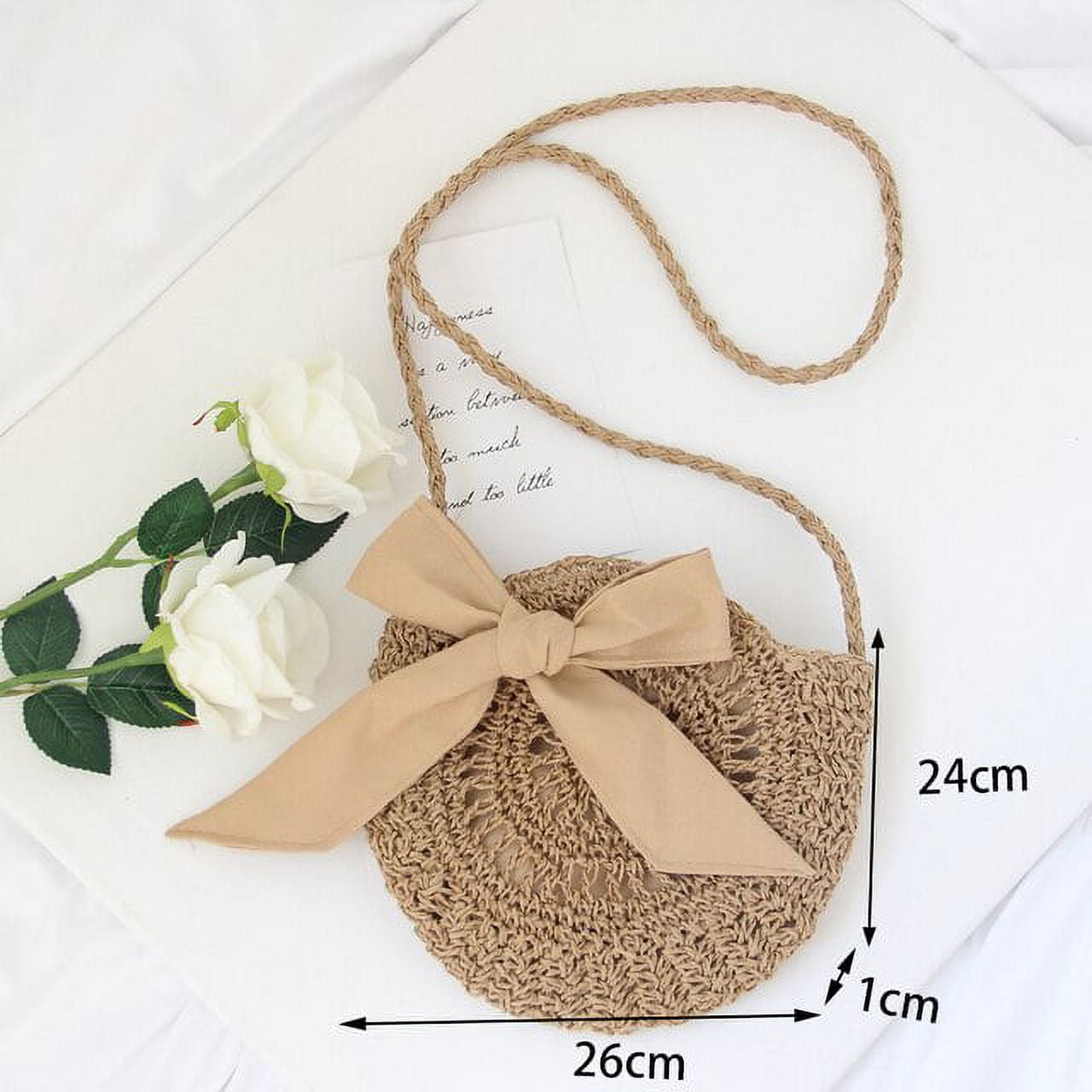 Cocopeaunt Summer Fashion Small Straw Weaving Shoulder Bags for Women Casual Tassel Beach Crossbody Bag Purse Hollow Out Messenger Handbags, Adult