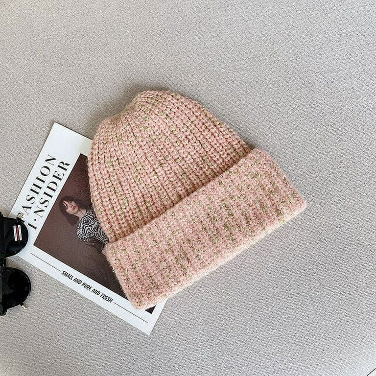 CoCopeaunt Thick Wool Hat Autumn And Winter Face Small Thickening Warm Thick Knit Hat Big Head Around Pile Hat