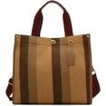 thumbnail image 1 of CoCopeaunt Tote Bag Hobo Bag for Women Canvas Shoulder Bag Chic Crossbody Bag Satchel Large Handbag Color Contarst Stripe, 1 of 7