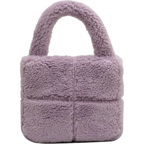 CoCopeaunt Tote Bag Mini Women Cute Lamb Plush Handbag Casual Stylish Fluffy Small Bag