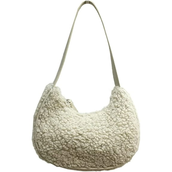 CoCopeaunt Tote Bag Women Cozy Plush Small Shoulder Bag Trendy Quilted Casual Soft Handbag