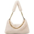 thumbnail image 1 of CoCopeaunt Tote Bag Women Fuffy Fleece Plush Trendy Shoulder Bag Ladies Quilted Casual Soft Warm Chain Bag, 1 of 7