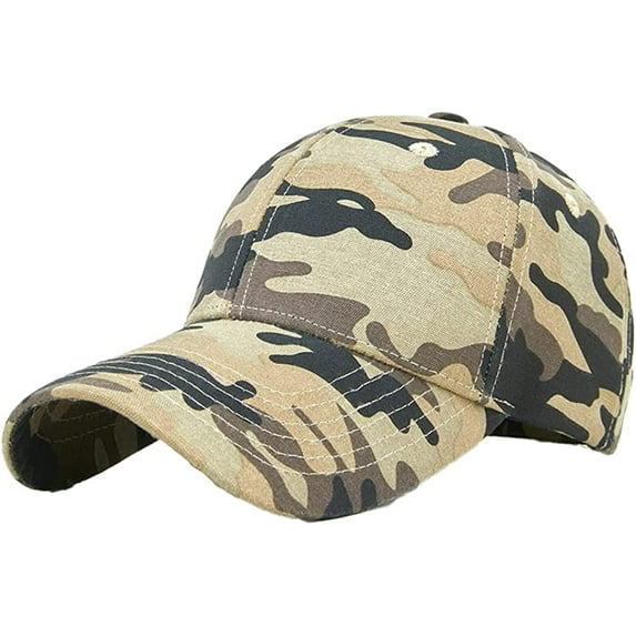 CoCopeaunt Trendy Camouflage Baseball Cap for Men Women Retro Soft Breathable Hat Casual Outdoor Summer Spring