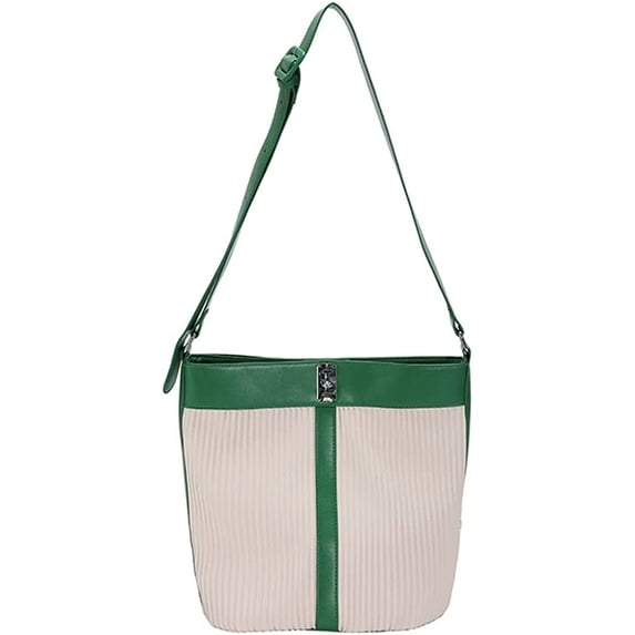 CoCopeaunt Trendy PU Leather Shoulder Bag for Women Girls Chic Tote Square Bucket Bag Large