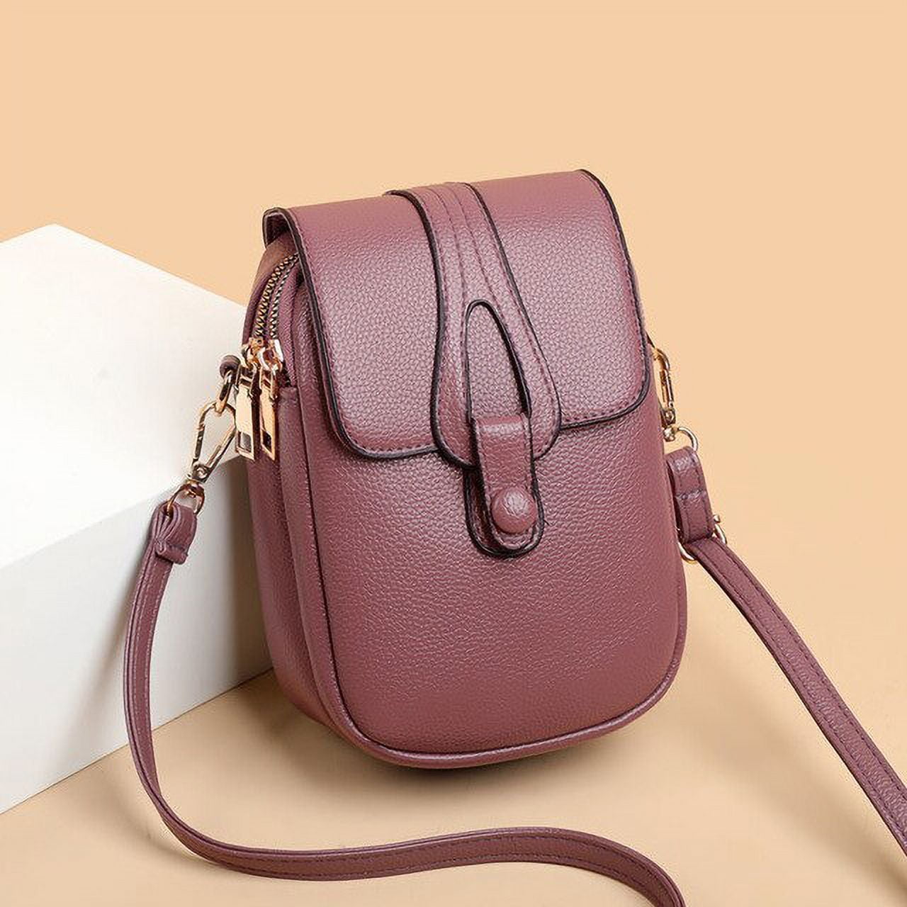 CoCopeaunts Vintage Simple Small PU Leather Crossbody Bag for