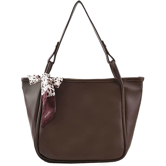 CoCopeaunt Vintage PU Leather Tote Bag Purse for Women Chic Large Shoulder Bag Removable Riband