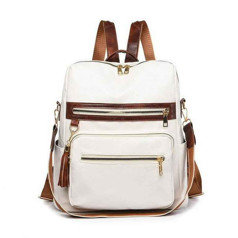 Vintage pu leather sale backpack