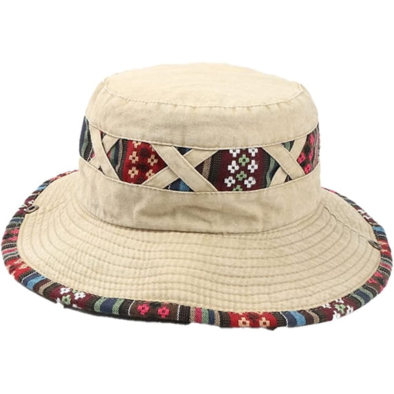 CoCopeaunt Wide Brim Bucket Hat for Women Men Denim Cowboy Hat Sun Protection Sun Hat Fashion Exotic Embroidery Caps Fishing Hat Outdoor